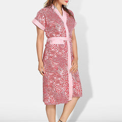 Be You Women Printed Cotton Anti-bacterial Super Soft Bath Robe With Belt