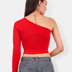 Be You One Shoulder Cotton Crop Top
