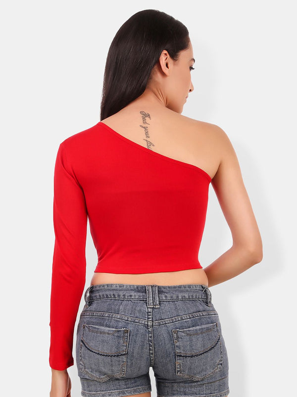 Be You One Shoulder Cotton Crop Top