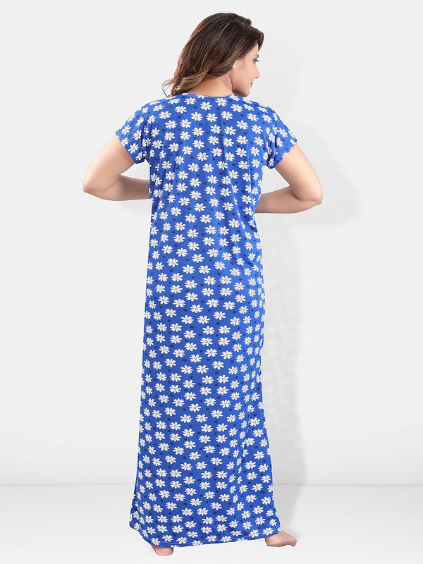 Be You Floral Printed Maxi Satin Maternity Nightdress