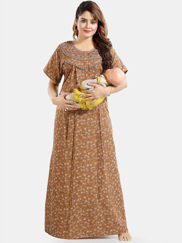 Be You Floral Printed Maternity Maxi Nightdress