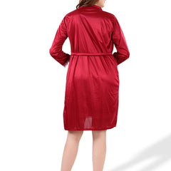 Be You Floral Lace Satin Night Dress With Robe