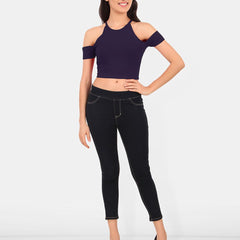 Be You Cold-Shoulder Cotton Crop Top