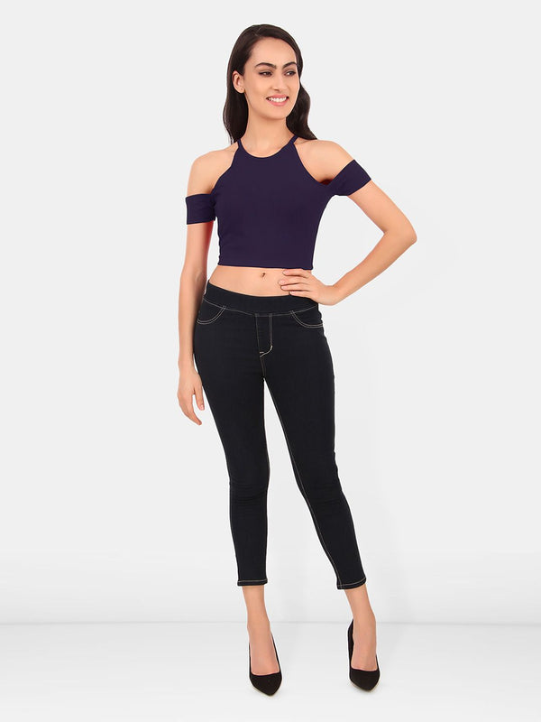Be You Cold-Shoulder Cotton Crop Top