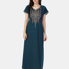 Be You Floral Embroidered Maxi Nightdress