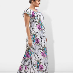 Be You Floral Printed Satin Maxi Nightdress