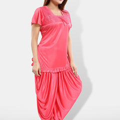 Be You Pack Of 2 Short Sleeves Satin Top & Patiyala