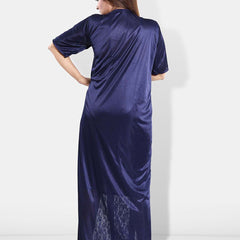 Be You Set Of 3 Lace Detail Satin Maxi Wrap Nightdress