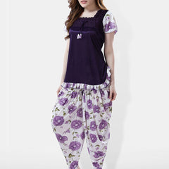Be You Floral Printed Satin Night suit