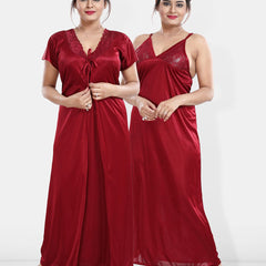 Be You Maxi Satin Wrap Nightdress With Robe