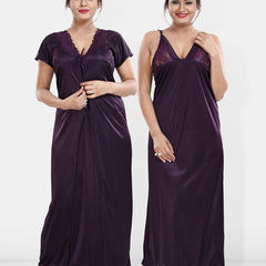 Be You Maxi Satin Wrap Nightdress With Robe