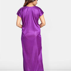 Be You Women Printed V-Neck Maxi Nightdress with Robe