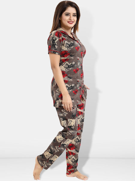 Be You Geometric Printed Night suit
