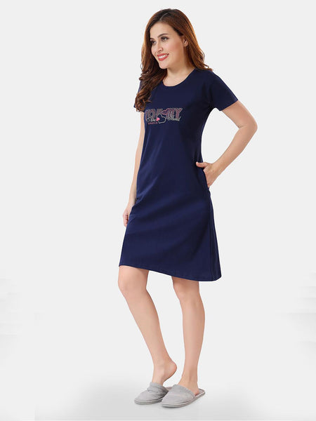 Be You Typographic Printed T-shirt Nightdress