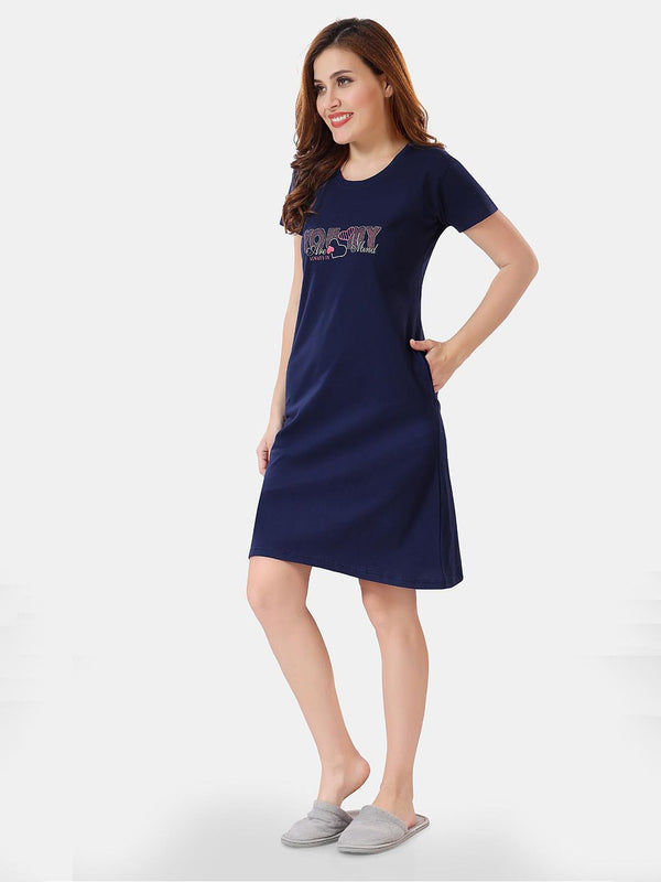 Be You Typographic Printed T-shirt Nightdress