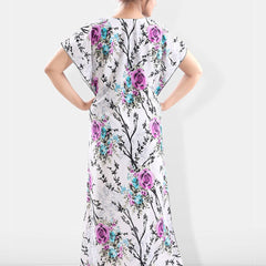 Be You Floral Printed Satin Maxi Kaftan Nightdress
