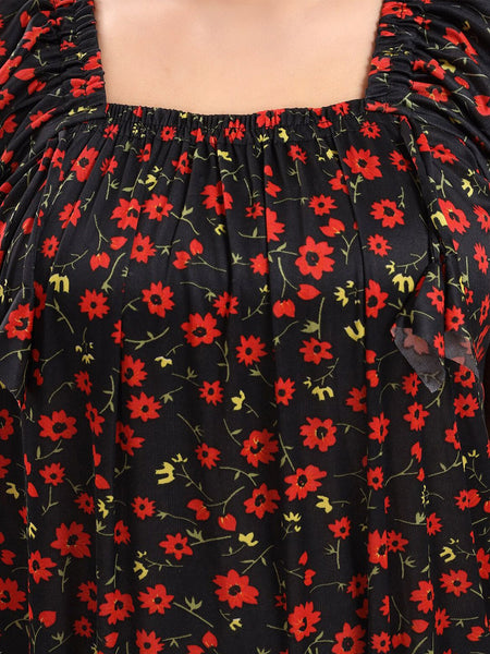Be You Floral Printed Satin Maxi Nightdress