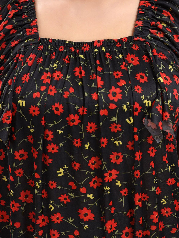 Be You Floral Printed Satin Maxi Nightdress