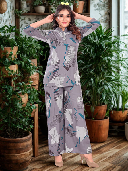 Be You Geometric Printed Top & Trousers Co-Ords