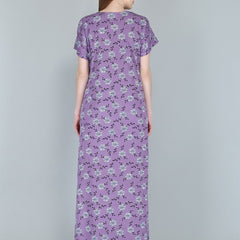 Be You Women Printed Maternity Maxi Nightdress