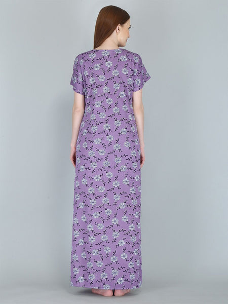 Be You Women Printed Maternity Maxi Nightdress