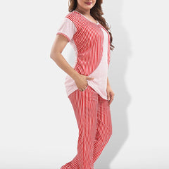 Be You Striped Satin Maternity Night Suit