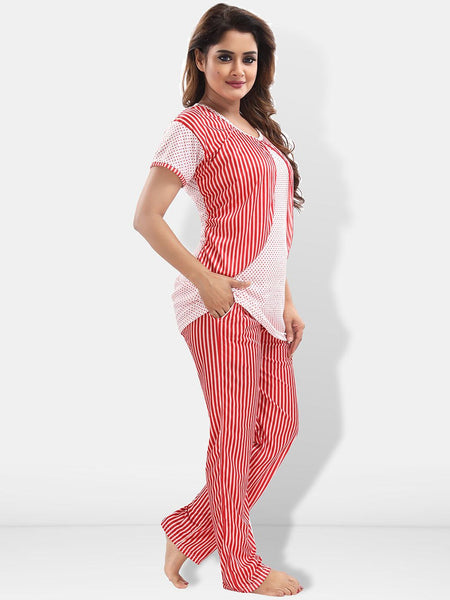 Be You Striped Satin Maternity Night Suit