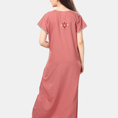 Be You Floral Embroidered Maxi Nightdress