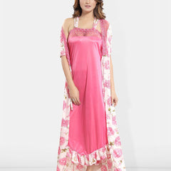 Be You Shoulder Straps Satin Maxi Nightdress & Rope