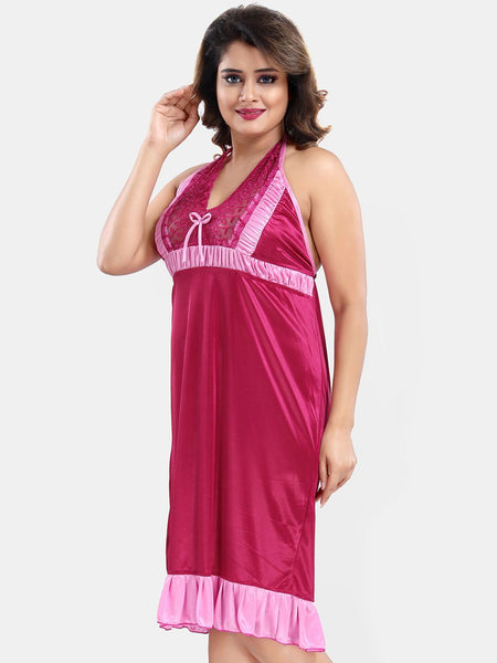Be You Satin Wrap Nightdress With Robe
