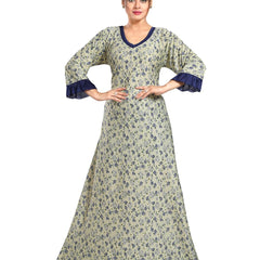Be You Floral Printed V-Neck Satin Maxi Nightdress