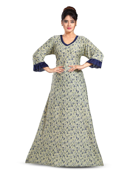Be You Floral Printed V-Neck Satin Maxi Nightdress