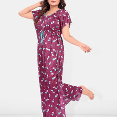 Be You Women Printed Maxi Nightdress