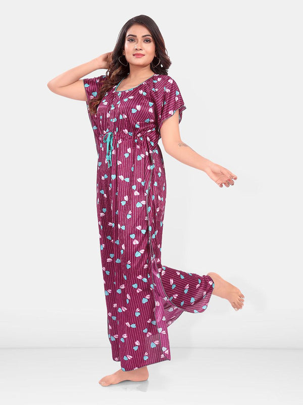 Be You Women Printed Maxi Nightdress