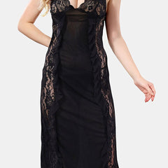 Be You Self Design Shoulder Straps Net Baby Doll With Briefs