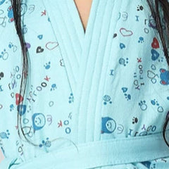 Be You Girls Printed Terry Cotton Water Absorbent Bath Robe With Belt
