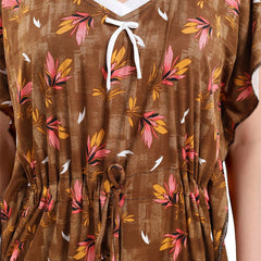 Be You Floral Printed Satin Maxi Kaftan Nightdress