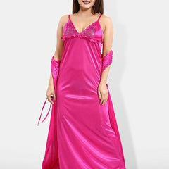 Be You 6 Pieces Satin Maxi Nightdress