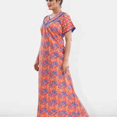 Be You Printed Pure Cotton Maxi Nightdress