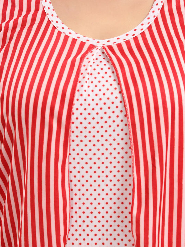 Be You Striped Satin Maternity Night Suit