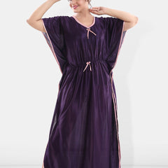 Be You V-Neck Satin Maxi Kaftan Nightdress