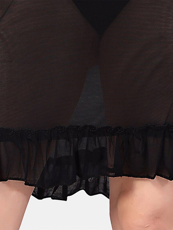 Be You Halter Neck Net Baby Doll With Briefs