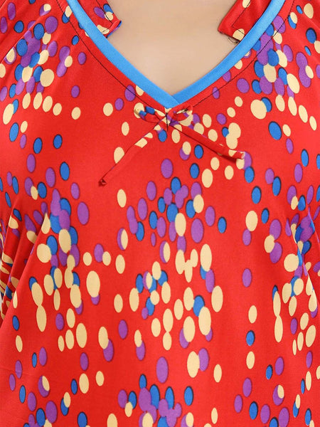 Be You Women Polka Dots Printed Maxi Nightdress
