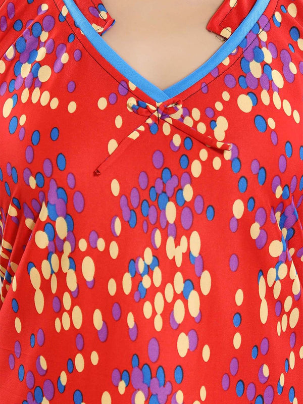 Be You Women Polka Dots Printed Maxi Nightdress
