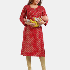 Be You Leheriya Printed Round Neck Kurta