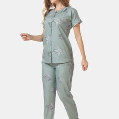 Be You Floral Printed Shirt And Pyjama Night Suit