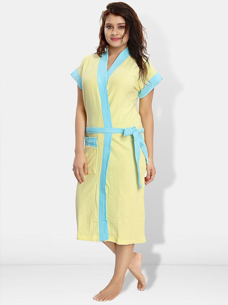 Be You Women Cotton Anti-bacterial Super Soft Bath Robe With Belt