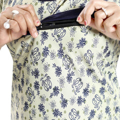 Be You Floral Printed Maxi Satin Maternity Nightdress