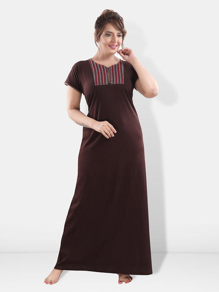 Be You Geometric Embroidered Maxi Nightdress