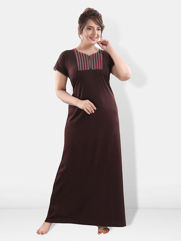 Be You Geometric Embroidered Maxi Nightdress